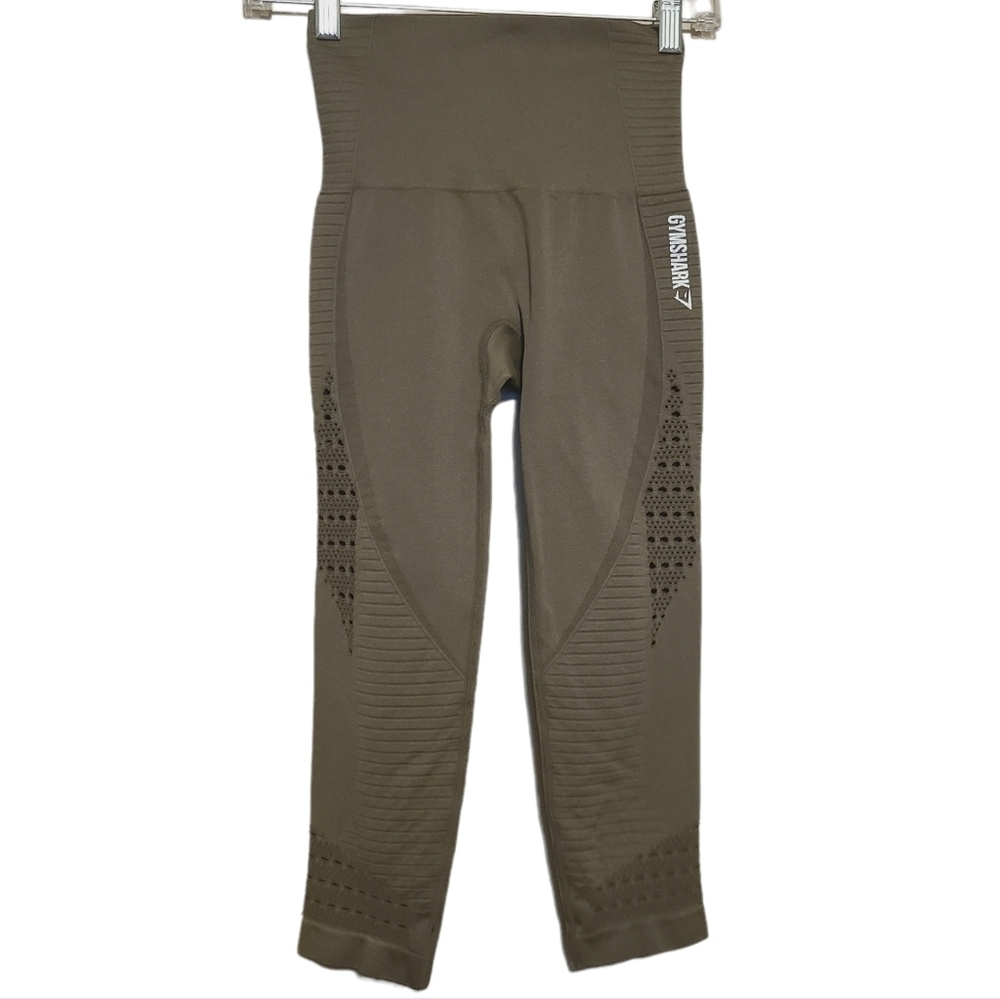 Gymshark | Women's Olive Green Energy Seamless Leggings (Size XXS)